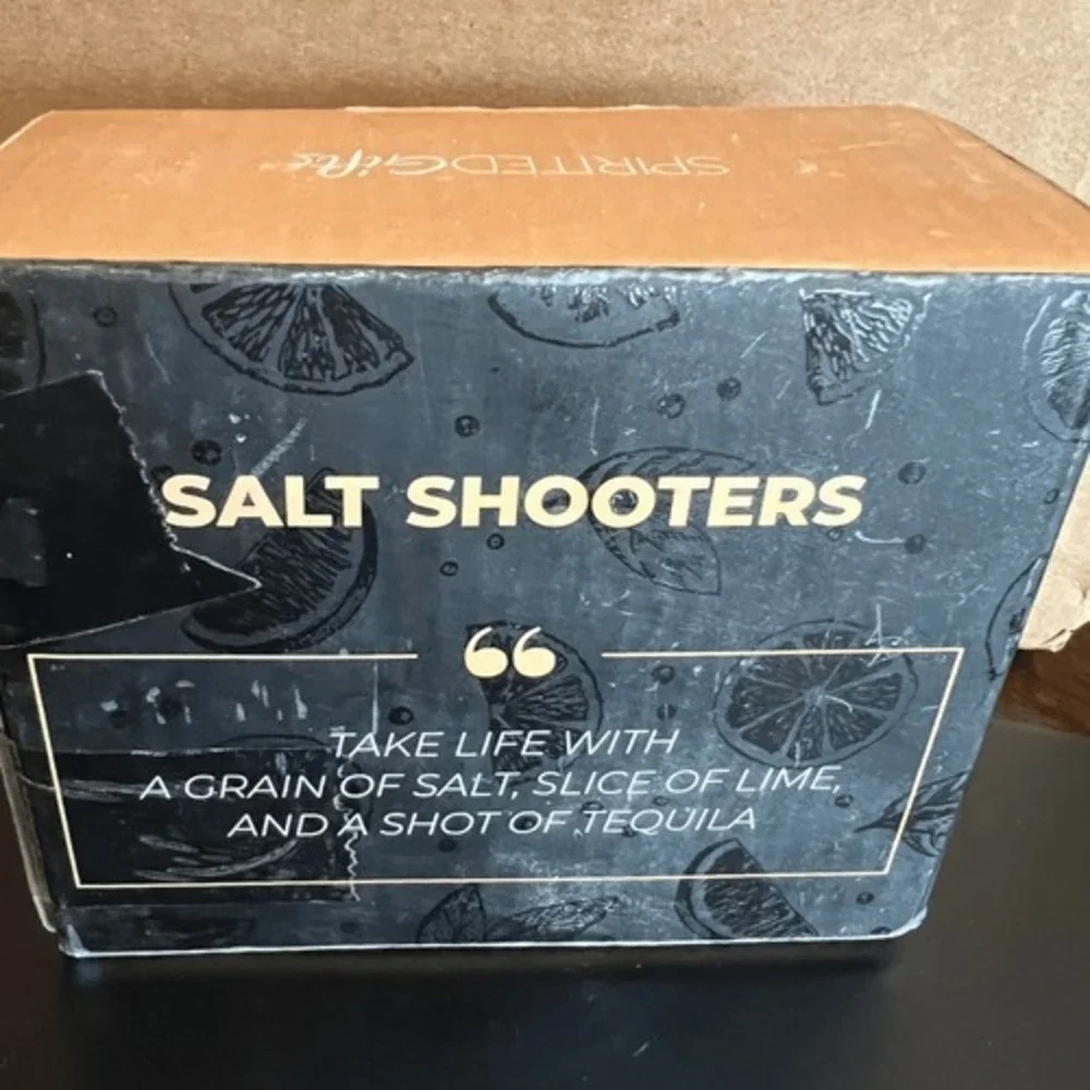 Himalayan Salt Tequila‎ Shooters Set of 2 Pink Salt Shot Glasses New in Box